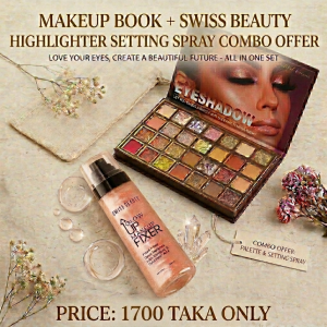 Naughty Makeup Book + Swiss Beauty Glow Up Makeup Fixer 100ml